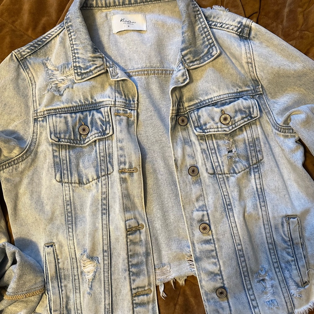 KanCan Light Blue Distressed Jean Jacket